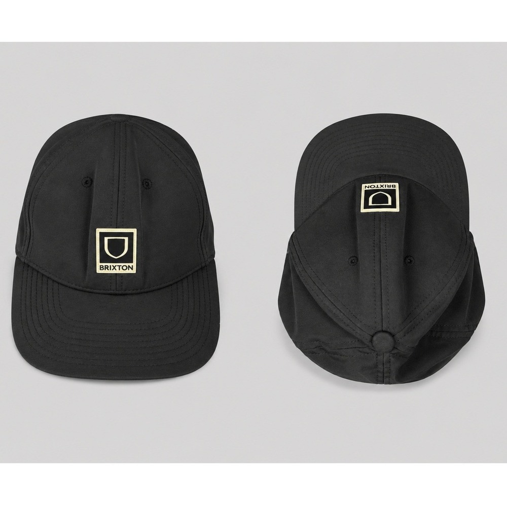 Brixton Alpha LP A-Flex Black Baseball Cap Hat Mens Size M/L Structured Stretch